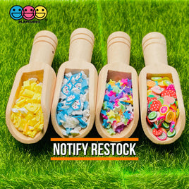 Scoop Wooden Mini Spoon Beveled Natural Wood Candy Scooper Woodcraft 10Pcs