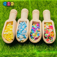 Scoop Wooden Mini Spoon Beveled Natural Wood Candy Scooper Woodcraft 10Pcs