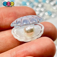Sea Shell With Pearl Inside Charm Shells Plastic Resin Pearls Cabochons 10 Pcs