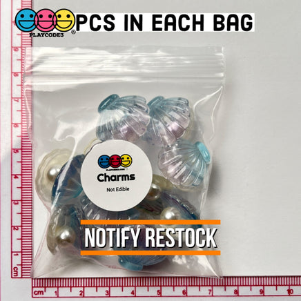 Sea Shell With Pearl Inside Charm Shells Plastic Resin Pearls Cabochons 10 Pcs