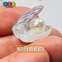 Sea Shell With Pearl Inside Charm Shells Plastic Resin Pearls Cabochons 10 Pcs