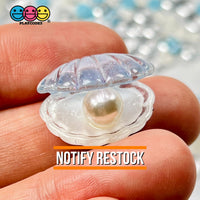 Sea Shell With Pearl Inside Charm Shells Plastic Resin Pearls Cabochons 10 Pcs