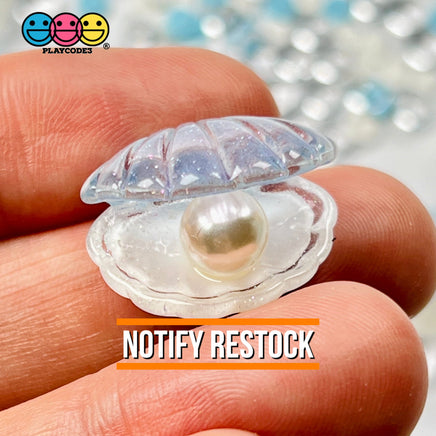Sea Shell With Pearl Inside Charm Shells Plastic Resin Pearls Cabochons 10 Pcs