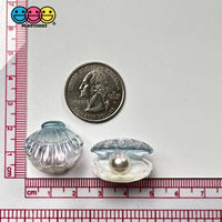 Sea Shell With Pearl Inside Charm Shells Plastic Resin Pearls Cabochons 10 Pcs