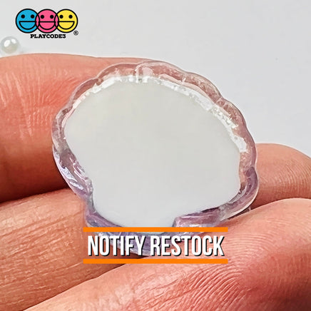 Sea Shell With Pearl Inside Charm Shells Plastic Resin Pearls Cabochons 10 Pcs