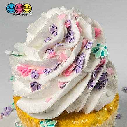 Seashell Treasures Mix Fimo Rhinestone Fake Polymer Clay Sprinkles Green Sea Shells Jimmies Funfetti