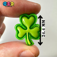 Shamrock 3 Leaf Clover Flat Back Charms Cabochons Saint Patricks Day Decoden 10 Pcs Playcode3 Llc