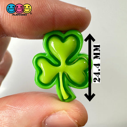 Shamrock 3 Leaf Clover Flat Back Charms Cabochons Saint Patricks Day Decoden 10 Pcs Playcode3 Llc