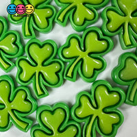 Shamrock 3 Leaf Clover Flat Back Charms Cabochons Saint Patricks Day Decoden 10 Pcs Playcode3 Llc