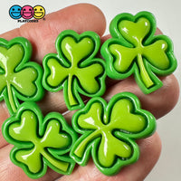 Shamrock 3 Leaf Clover Flat Back Charms Cabochons Saint Patricks Day Decoden 10 Pcs Playcode3 Llc