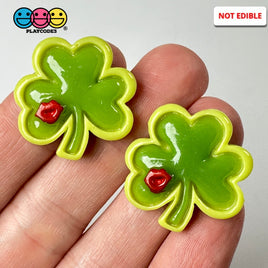 Shamrock Kiss Me Im Irish Clover Flat Back Charms Red Lips Cabochons Saint Patricks Day Decoden 10