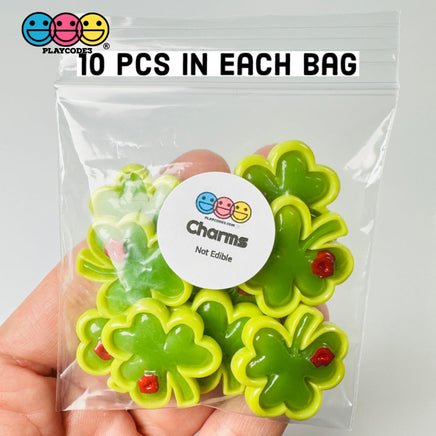 Shamrock Kiss Me Im Irish Clover Flat Back Charms Red Lips Cabochons Saint Patricks Day Decoden 10