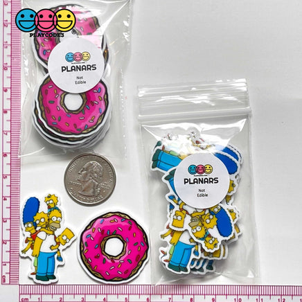 Simpsons Family Homer Doughnut Theme Planar Donut Decoden Planars 10Pcs