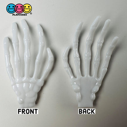 Skeleton Hands Black & White Boney Plastic Party Favors Charm Halloween Cabochons 10 Pcs Playcode3