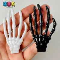 Skeleton Hands Black & White Boney Plastic Party Favors Charm Halloween Cabochons 10 Pcs Playcode3