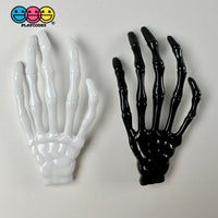 Skeleton Hands Black & White Boney Plastic Party Favors Charm Halloween Cabochons 10 Pcs Playcode3