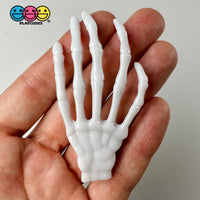 Skeleton Hands Black & White Boney Plastic Party Favors Charm Halloween Cabochons 10 Pcs Playcode3