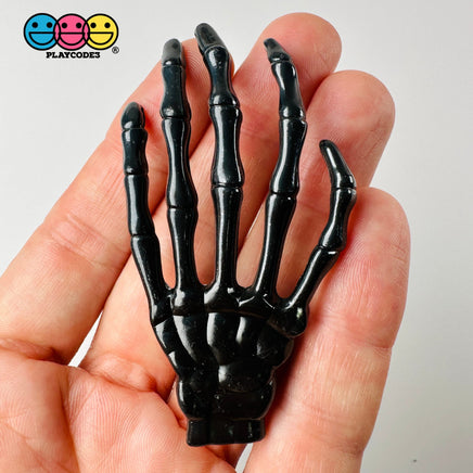 Skeleton Hands Black & White Boney Plastic Party Favors Charm Halloween Cabochons 10 Pcs Playcode3