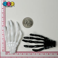 Skeleton Hands Black & White Boney Plastic Party Favors Charm Halloween Cabochons 10 Pcs Playcode3