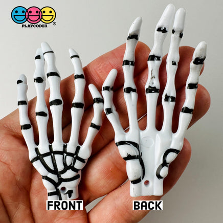 Skeleton Hands White & Glow-In-The-Dark Boney Plastic Party Favors With Holes Charm Halloween