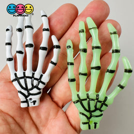 Skeleton Hands White & Glow-In-The-Dark Boney Plastic Party Favors With Holes Charm Halloween