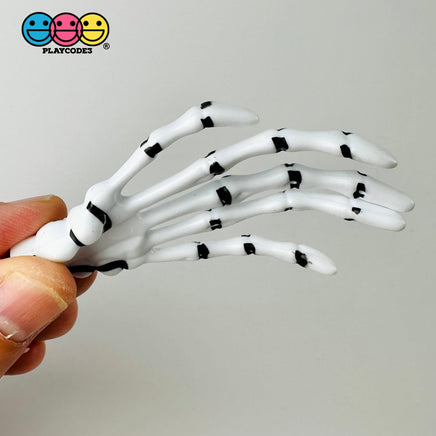 Skeleton Hands White & Glow-In-The-Dark Boney Plastic Party Favors With Holes Charm Halloween