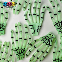 Skeleton Hands White & Glow-In-The-Dark Boney Plastic Party Favors With Holes Charm Halloween