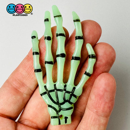 Skeleton Hands White & Glow-In-The-Dark Boney Plastic Party Favors With Holes Charm Halloween