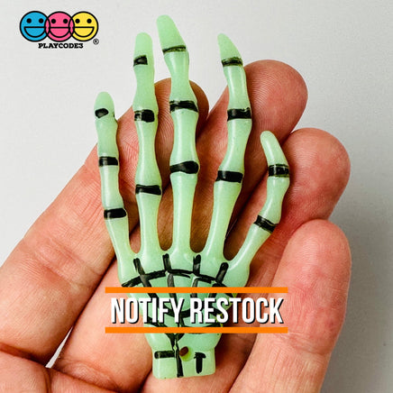 Skeleton Hands White & Glow-In-The-Dark Boney Plastic Party Favors With Holes Charm Halloween