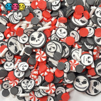 Skeleton Jack Peppermint Mix Black Red Fimo Faux Sprinkles Halloween Funfetti Sprinkle