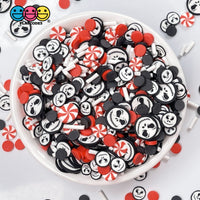 Skeleton Jack Peppermint Mix Black Red Fimo Faux Sprinkles Halloween Funfetti Sprinkle