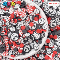 Skeleton Jack Peppermint Mix Black Red Fimo Faux Sprinkles Halloween Funfetti Sprinkle