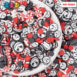 Skeleton Jack Peppermint Mix Black Red Fimo Faux Sprinkles Halloween Funfetti Sprinkle