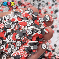 Skeleton Jack Peppermint Mix Black Red Fimo Faux Sprinkles Halloween Funfetti Sprinkle