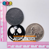 Skull Face Black Stitched Mouth Charm Halloween Cabochons 10 Pcs