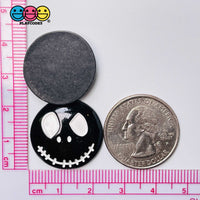 Skull Face Black Stitched Mouth Charm Halloween Cabochons 10 Pcs