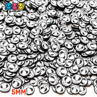Skull Face Black White Skeleton Fimo Slices Polymer Clay Fake Sprinkles Halloween 10/5Mm 5 Mm / 20