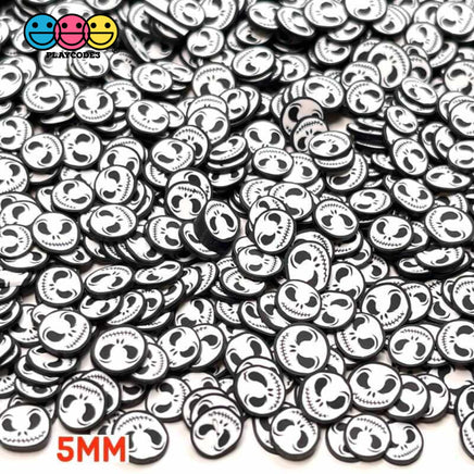 Skull Face Black White Skeleton Fimo Slices Polymer Clay Fake Sprinkles Halloween 10/5Mm 5 Mm / 20
