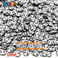 Skull Face Black White Skeleton Fimo Slices Polymer Clay Fake Sprinkles Halloween 10/5Mm 5 Mm / 20