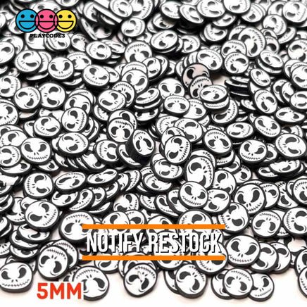 Skull Face Black White Skeleton Fimo Slices Polymer Clay Fake Sprinkles Halloween 10/5Mm 5 Mm / 20