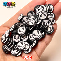 Skull Face Black White Skeleton Fimo Slices Polymer Clay Fake Sprinkles Halloween 10/5Mm Sprinkle