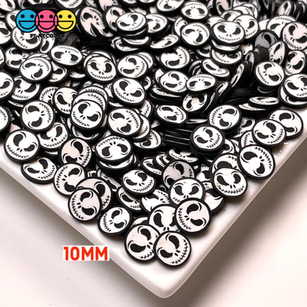 Skull Face Black White Skeleton Fimo Slices Polymer Clay Fake Sprinkles Halloween 10/5Mm Sprinkle