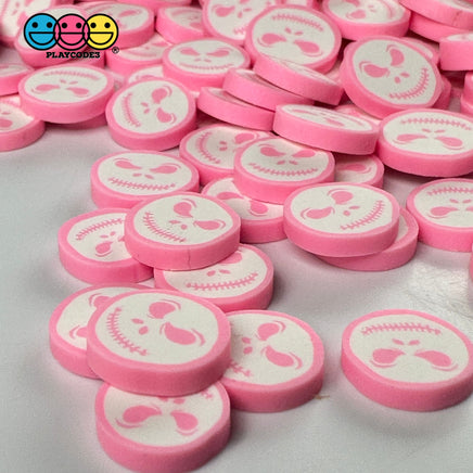Skull Face Pink White Skeleton Jack Skellington Halloween 5Mm/10Mm Fake Clay Sprinkles Decoden Fimo