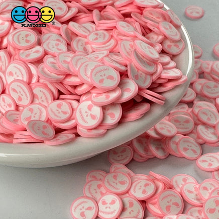 Skull Face Pink White Skeleton Jack Skellington Halloween 5Mm/10Mm Fake Clay Sprinkles Decoden Fimo