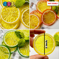 Slice Citrus Fruit Charms Faux Fruits Slices Lemon Orange Lime Plastic Not Bendable Translucent Fake