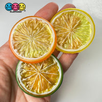 Slice Citrus Fruit Charms Faux Fruits Slices Lemon Orange Lime Plastic Not Bendable Translucent