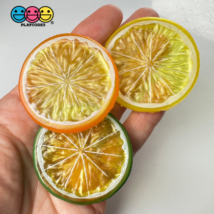 Slice Citrus Fruit Charms Faux Fruits Slices Lemon Orange Lime Plastic Not Bendable Translucent