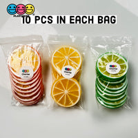 Slice Fruit Charms Faux Fruits Slices Orange Lemon Lime Decoden Fake Food 10Pcs