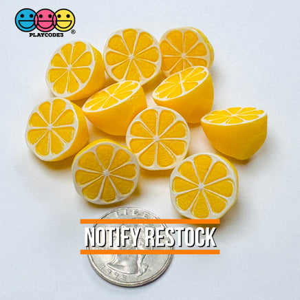 Sliced Whole Lemon Charms Fake Food Miniatures Cabochons Decoden Charm 10 pcs Charm