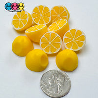 Sliced Whole Lemon Charms Fake Food Miniatures Cabochons Decoden Charm 10 pcs Charm